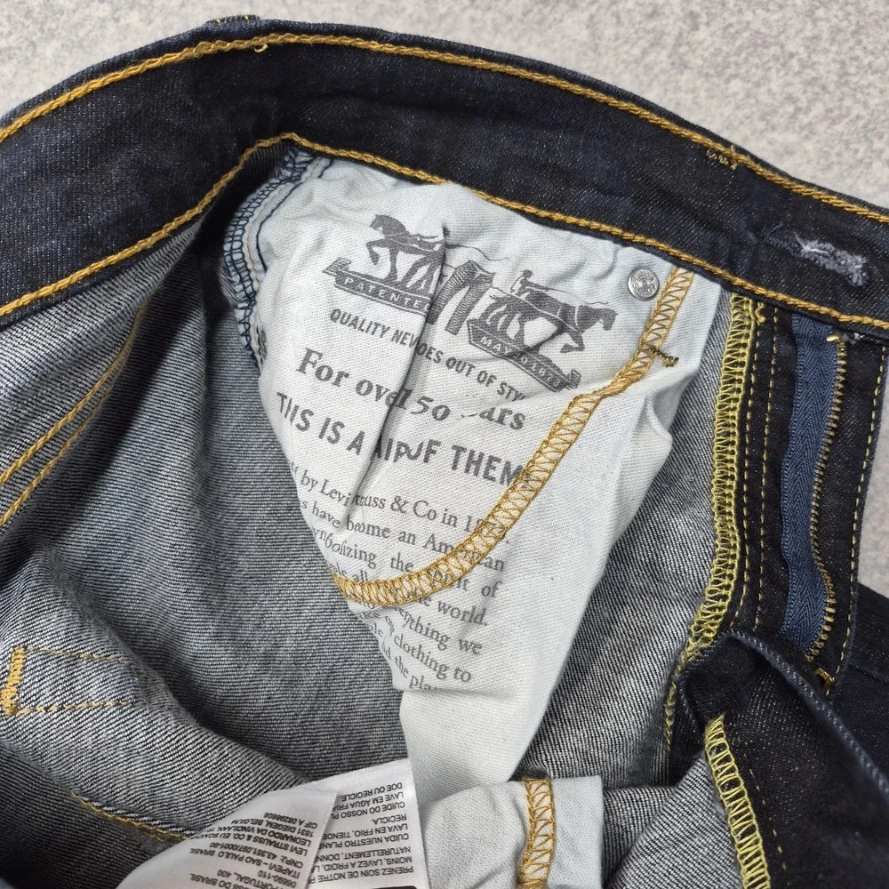 Levis 519 Jeans Mens 30x34 Hi-Ball Extreme Skinny Dark Stretch Denim Grunge